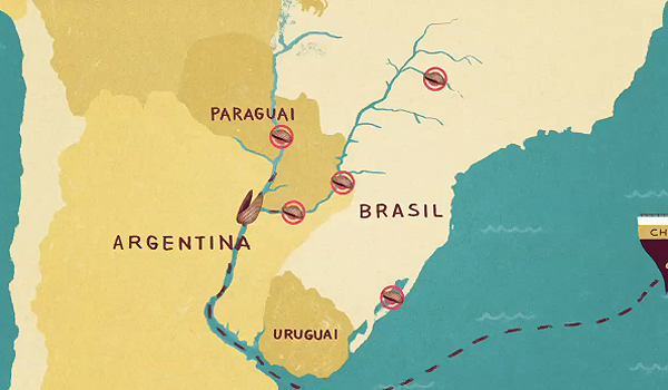 Mapa mostra a invasão da praga no continente (Foto: Reprodução / YouTube)